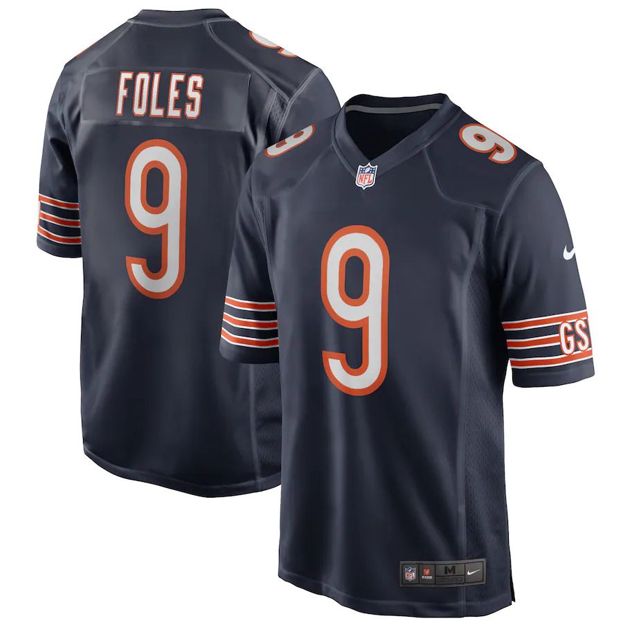 Men Chicago Bears #9 Nick Foles Nike Navy Game NFL Jersey->chicago bears->NFL Jersey